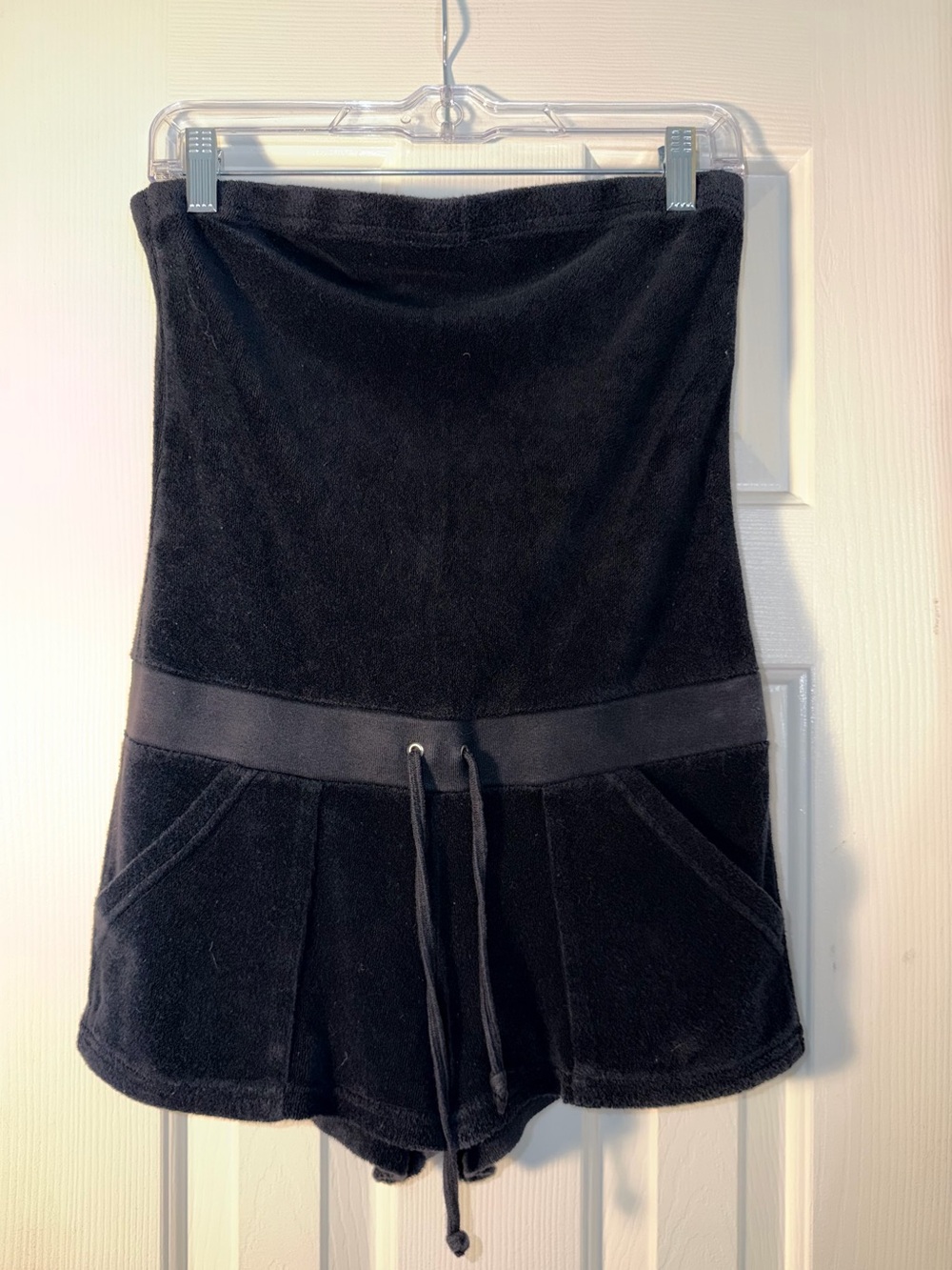 Juicy Couture Vintage Black Terry Mini Skirt with Drawstring Waist. Sz S